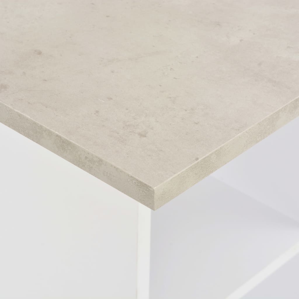 vidaXL Tavolo da Bar Bianco e Cemento 60x60x110 cm
