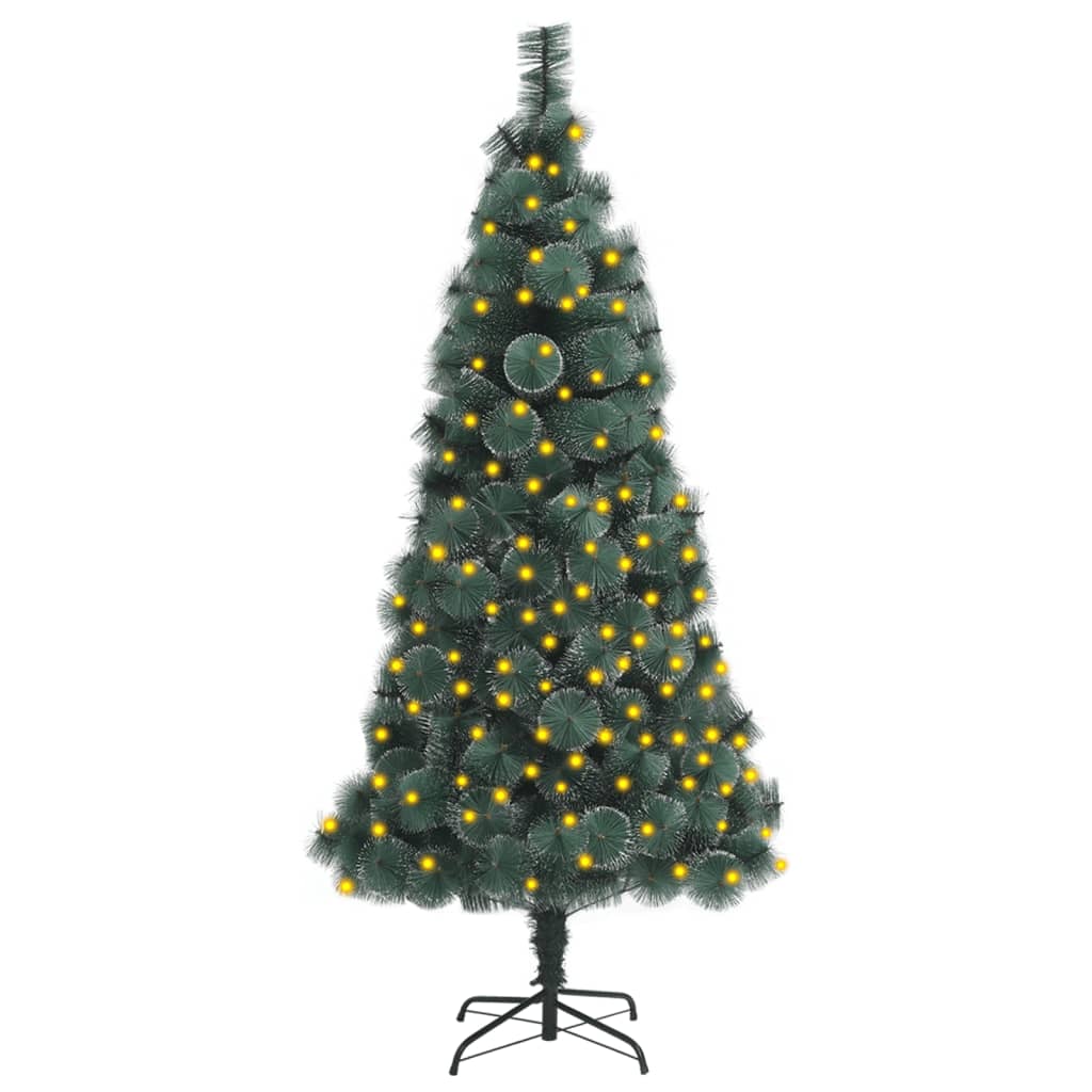 vidaXL Albero di Natale Preilluminato con Supporto Verde 180 cm PET