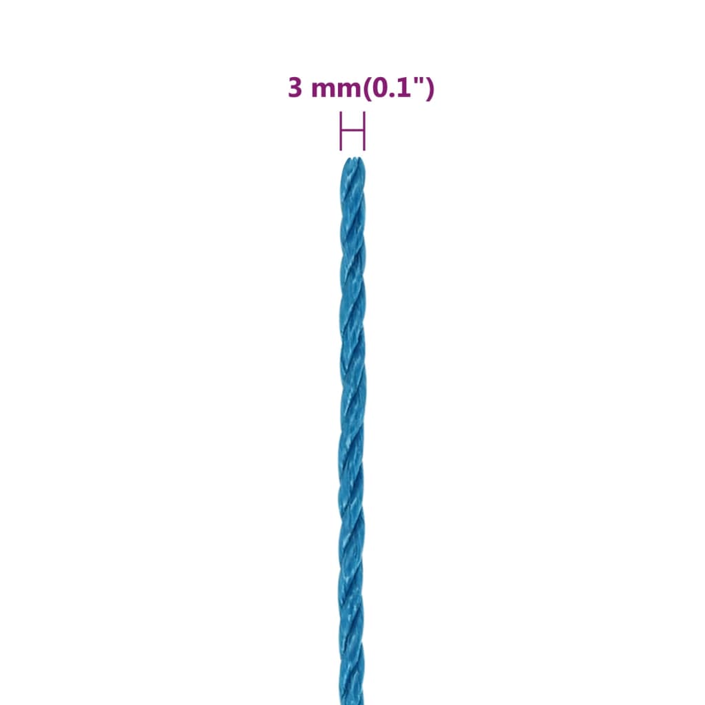 vidaXL Corda da Lavoro Blu 3 mm 50 m in Polipropilene