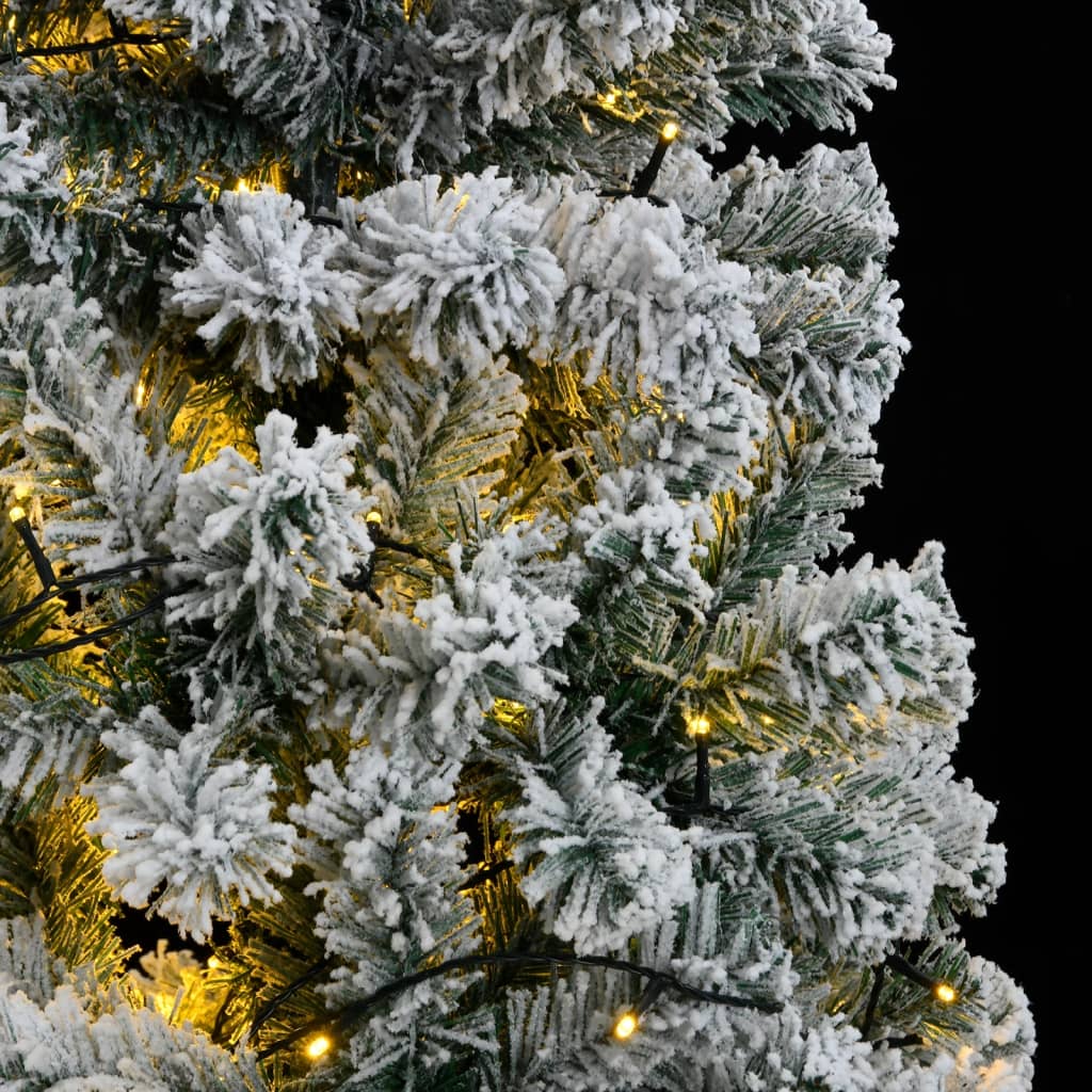vidaXL Albero Natale Artificiale Cerniera 300 LED Neve Floccata 240 cm