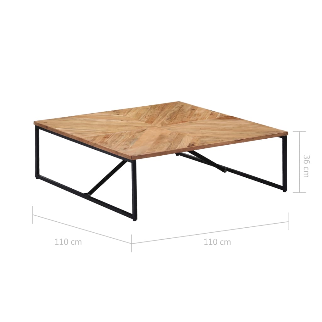vidaXL Tavolino da Caffè 110x110x36 cm Legno Massello di Acacia