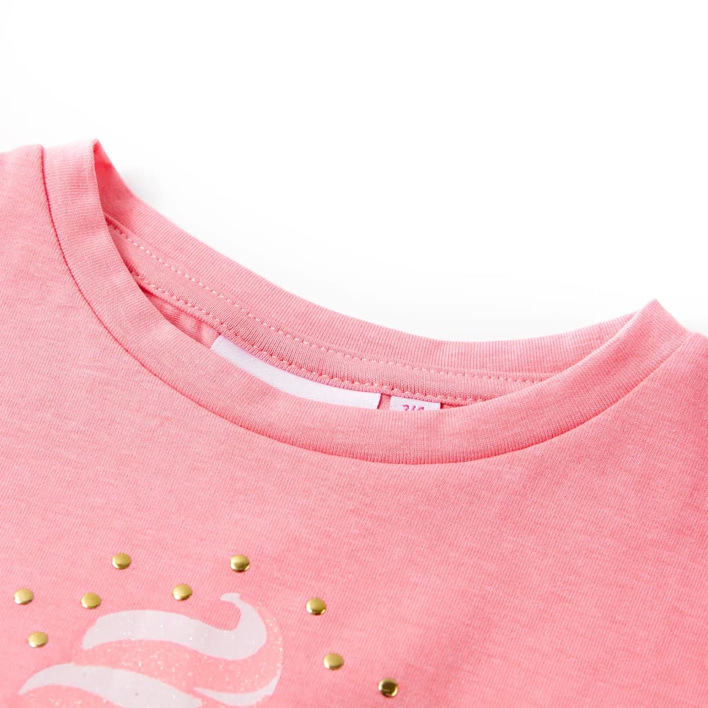 Maglietta da Bambina Rosa Fluo Brillante 92