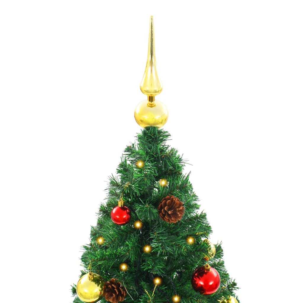 vidaXL Albero di Natale Artificiale con Palline e LED Verde 150 cm