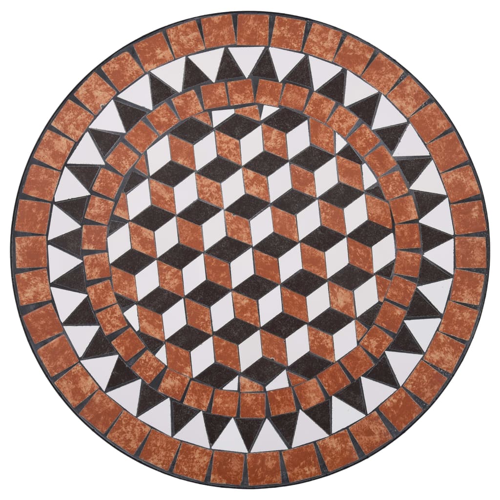 vidaXL Set Bistrò 3 pz con Mosaico in Ceramica Terracotta