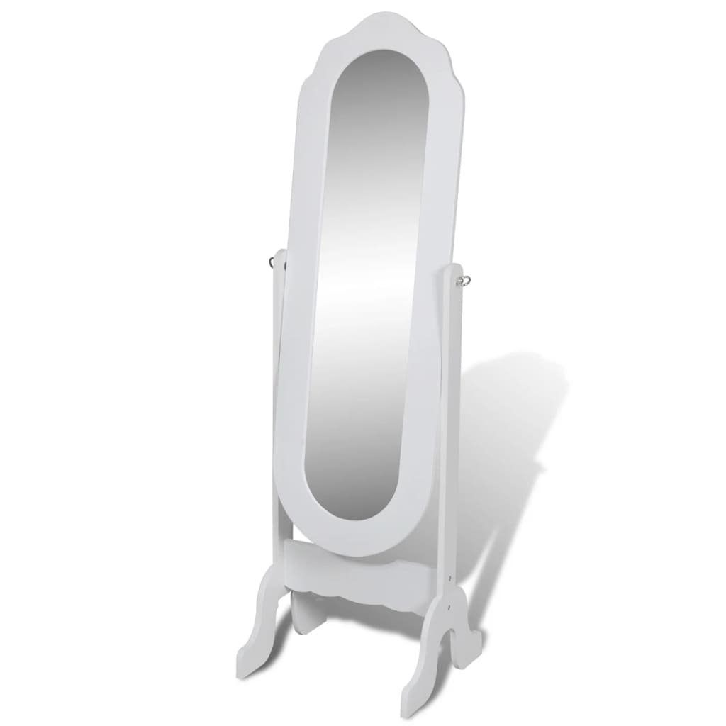 Specchio autoportante a figura intera bianco regolabile