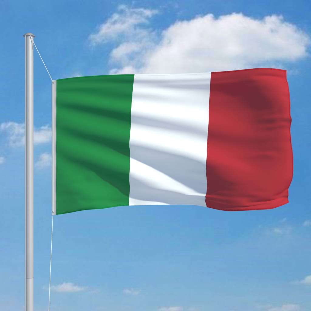 vidaXL Bandiera dell'Italia con Pennone in Alluminio 6,2 m