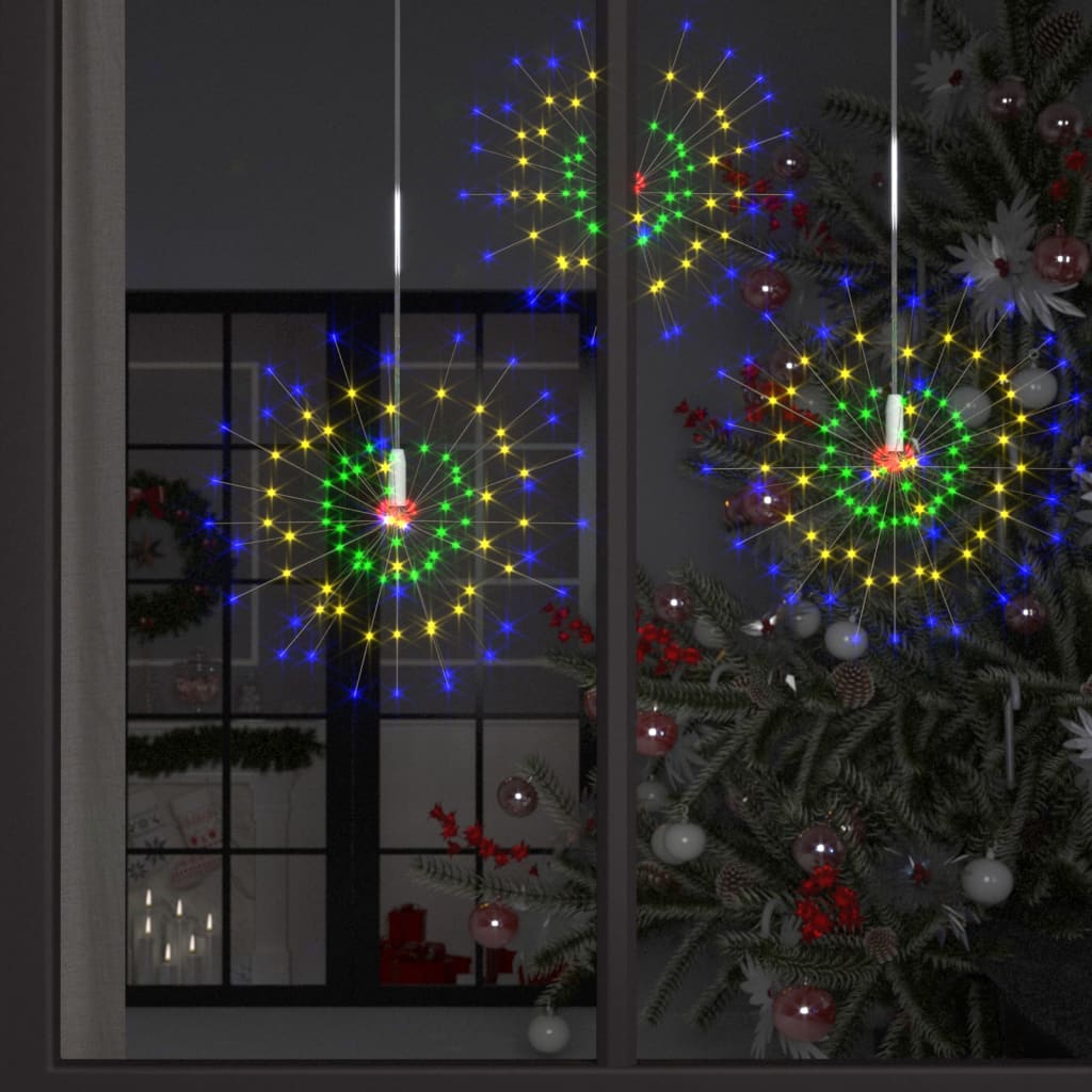 vidaXL Luci di Natale Fuochi Artificio 2pz Multicolore 20 cm 280 LED