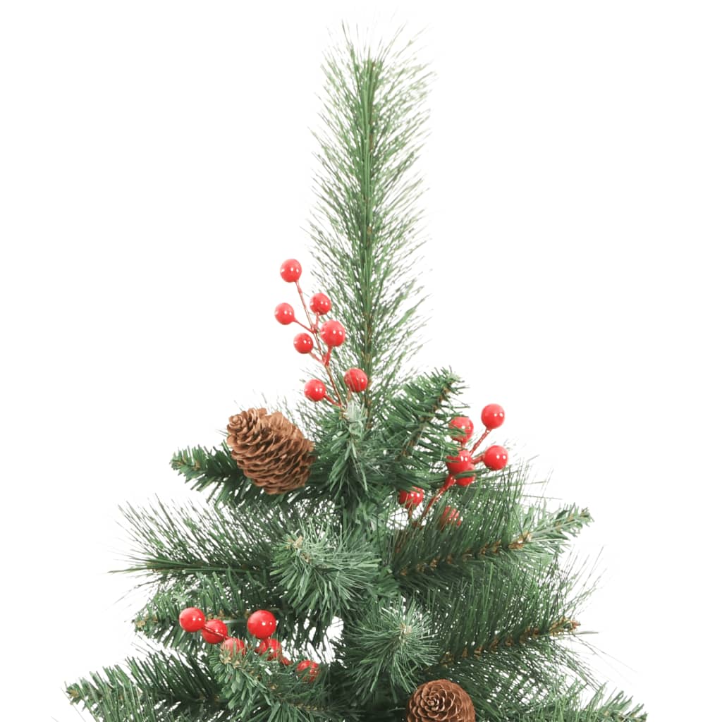 vidaXL Albero Natale Artificiale Incernierato con Pigne e Bacche 210cm