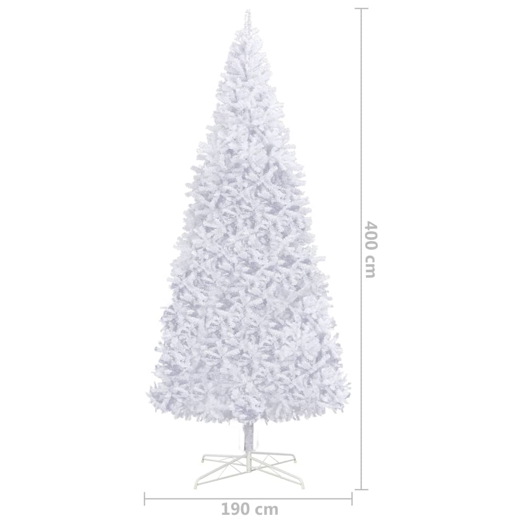 vidaXL Albero di Natale Preilluminato con Palline e LED Bianco 400 cm