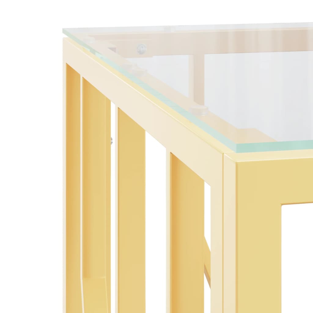 vidaXL Tavolino da Salotto Oro 50x50x50 cm in Acciaio Inox e Vetro