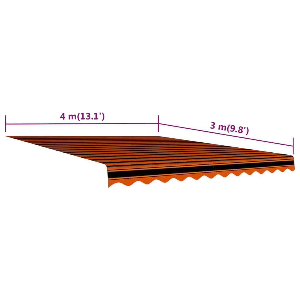 vidaXL Tenda da Sole in Tela Arancione e Marrone 400x300 cm