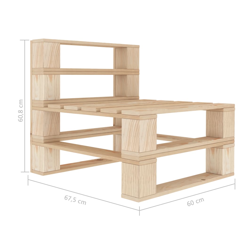 vidaXL Divano Centrale da Giardino in Pallet e Cuscini Talpa in Legno