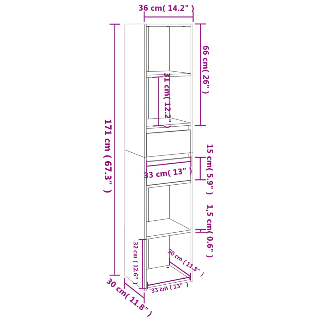 VIDAXL - Libreria Rovere Fumo 100x30x51 Cm In Legno Multistrato - ePRICE