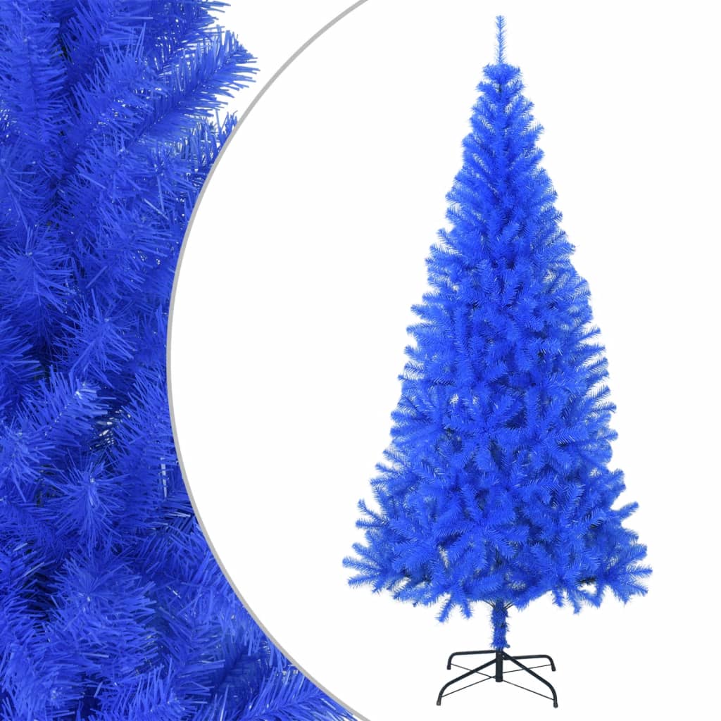 vidaXL Albero di Natale Artificiale Sottile con Base Blu 180 cm PVC