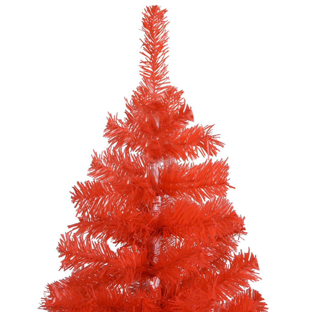 vidaXL Albero di Natale Preilluminato con Palline Rosso 180 cm PVC