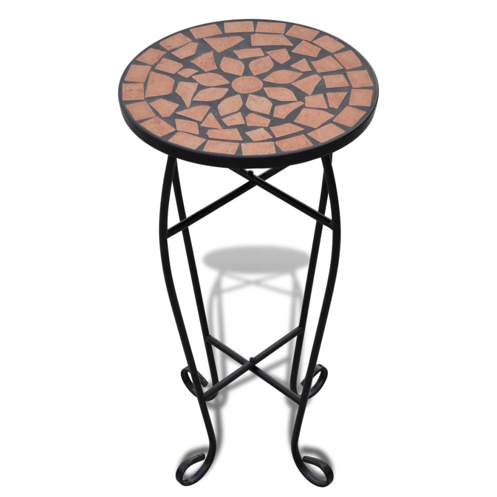 vidaXL Tavolino per Piante con Mosaico Terracotta