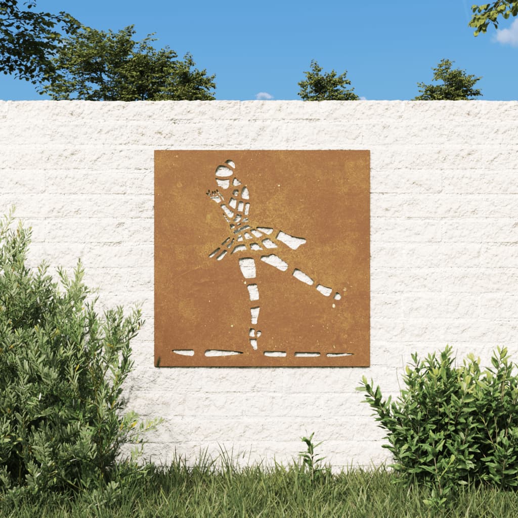 vidaXL Decorazione Muro Giardino 55x55 cm Ballerina in Acciaio Corten