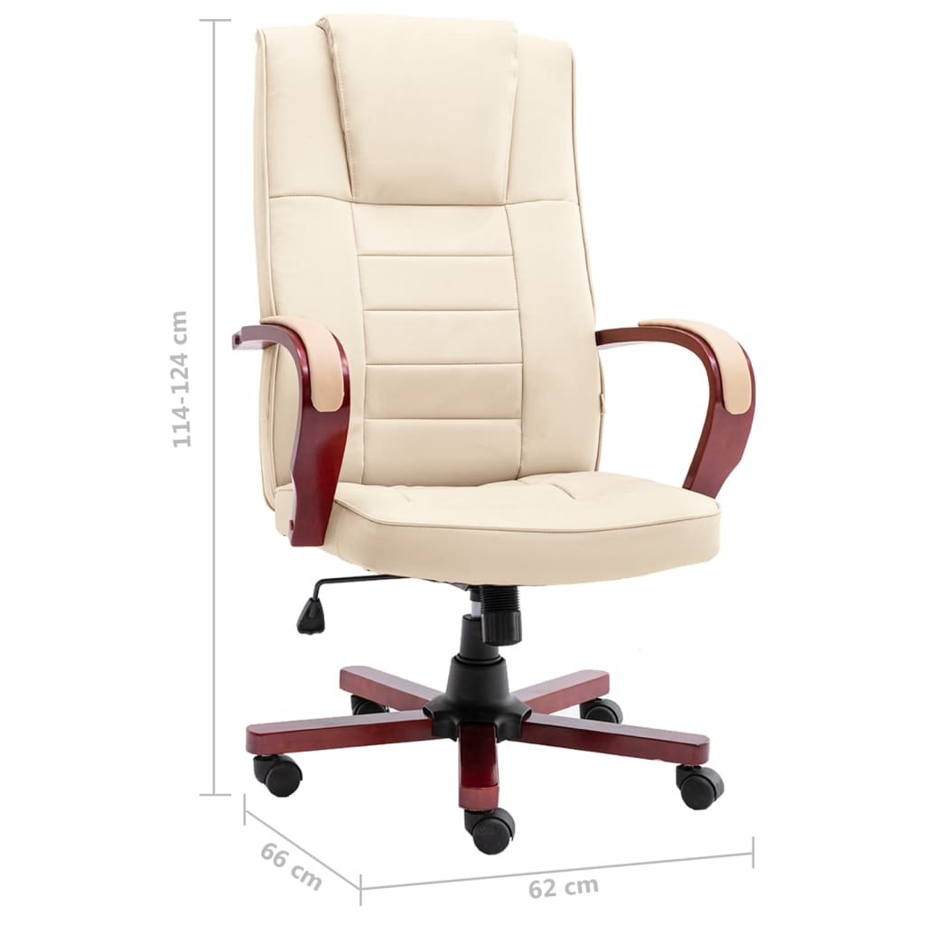 Sedia Da Ufficio Dal Design Chic Con Schienale Ergonomico In Similpelle Crema Struttura In Metallo Oro Bur10711 83865474