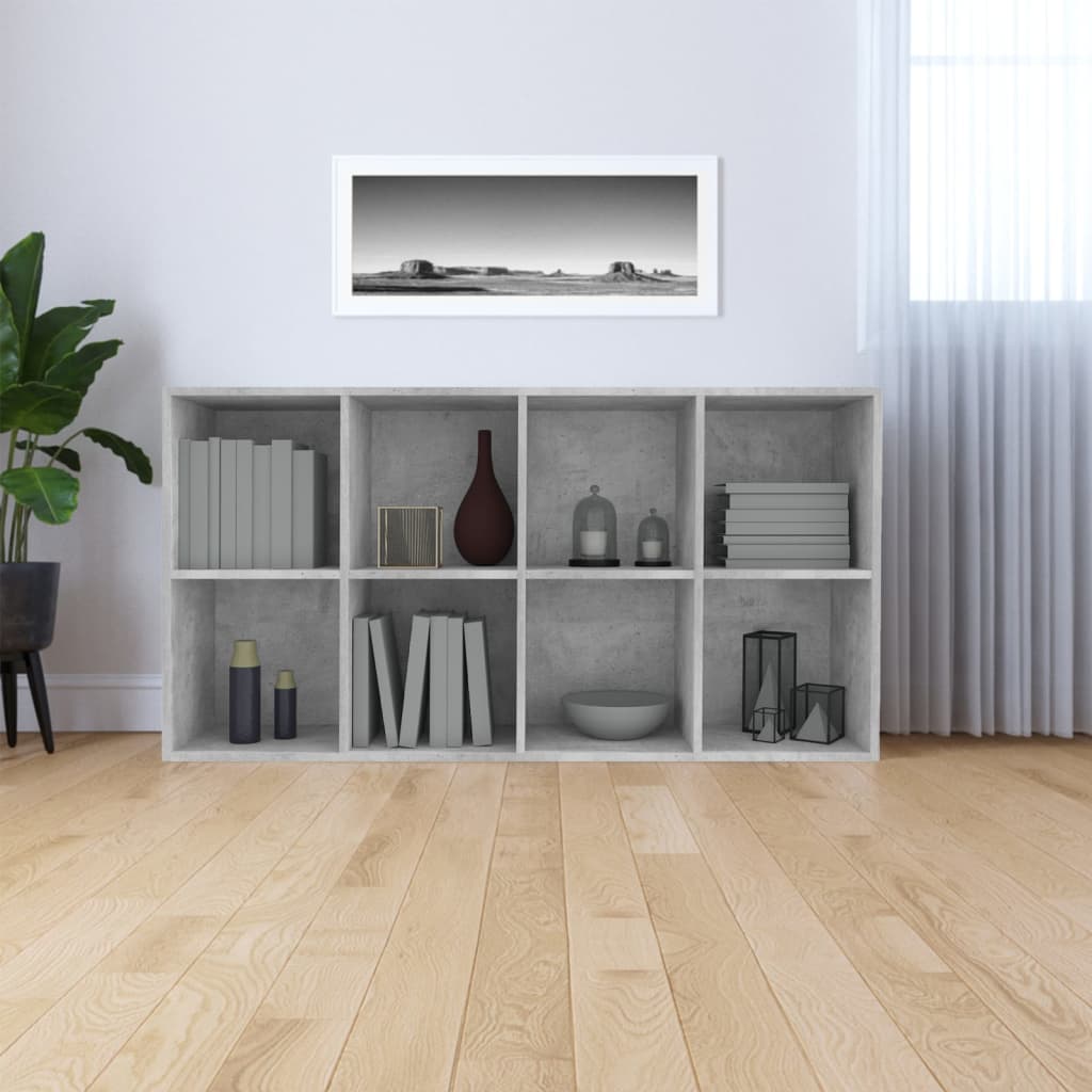 vidaXL Libreria/Credenza Grigio Cemento 66x30x130 cm Legno Multistrato