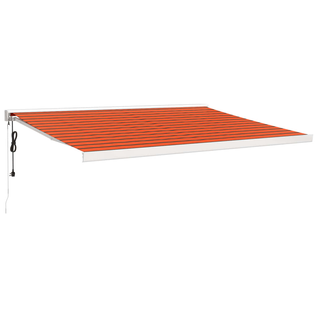 vidaXL Tenda Sole Retrattile Arancione Marrone 4x3m Tessuto Alluminio
