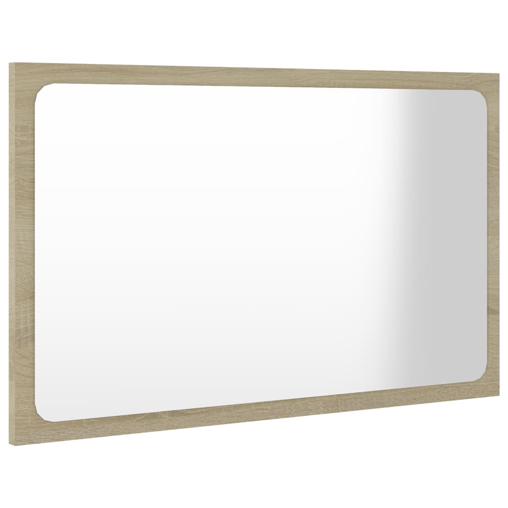 vidaXL Specchio da Bagno Rovere Sonoma 60x1,5x37 cm Legno Multistrato