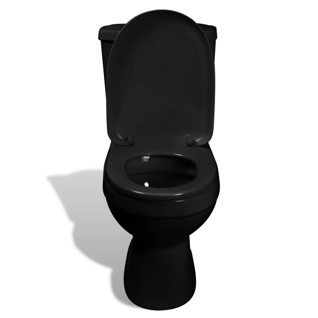 vidaXL Toilette con Cisterna Nera