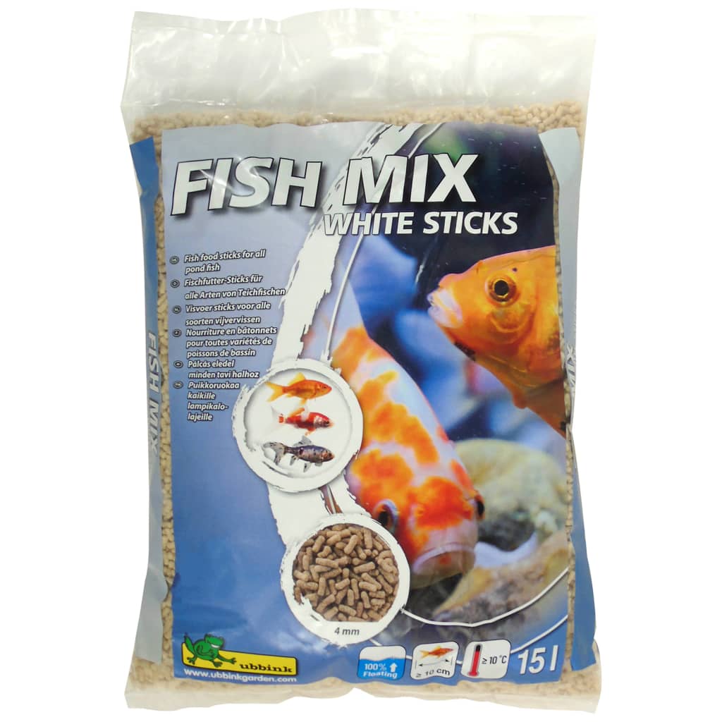 Ubbink Mangime per Pesci Fish Mix White Sticks 4 mm 15 L