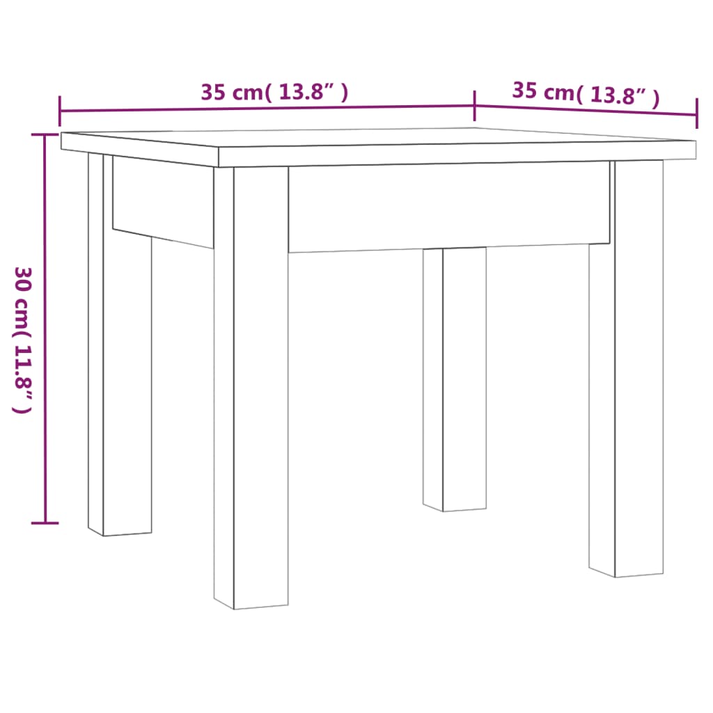 vidaXL Tavolino da Salotto Miele 35x35x30 cm Legno Massello di Pino