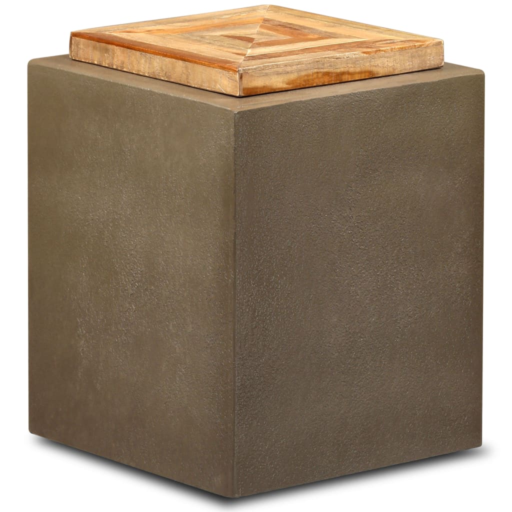 vidaXL Tavolino da Salotto in Teak Rigenerato e Cemento 35x35x45 cm