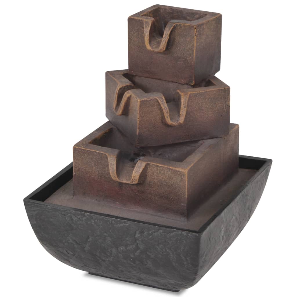 Fontana Da Tavolo In Resina Con Paesaggio - Decorazione Per Casa E Ufficio, 28x20x15 Cm - Foto 9