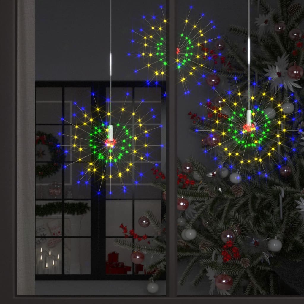 vidaXL Luci di Natale Fuochi Artificio 4pz Multicolore 20cm 560 LED
