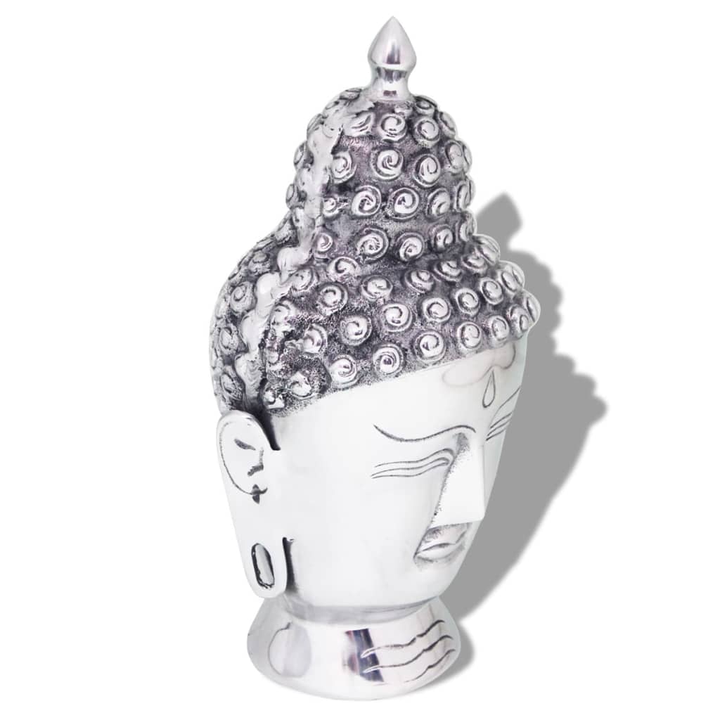 vidaXL Testa di Buddha Decorazione in Alluminio Argento