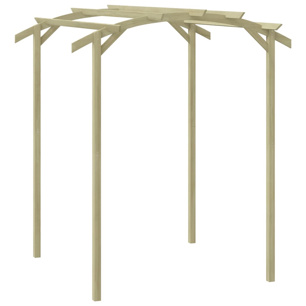 Pergola In Legno Di Pino Per Esterni - 205x40x203 Cm, Impregnata Verde, Per Giardino E Piante Rampicanti