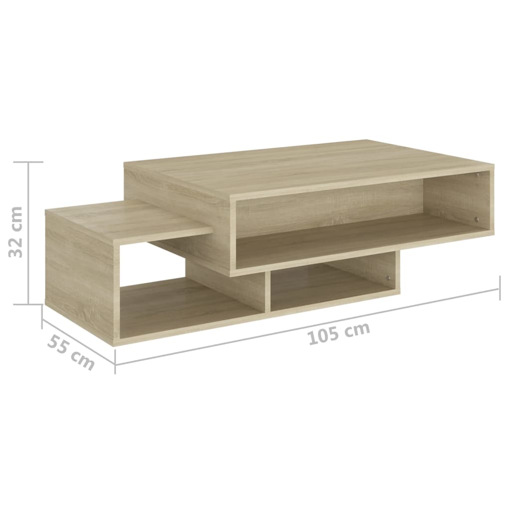 vidaXL Tavolino da Salotto Rovere Sonoma 105x55x32 cm in Truciolato