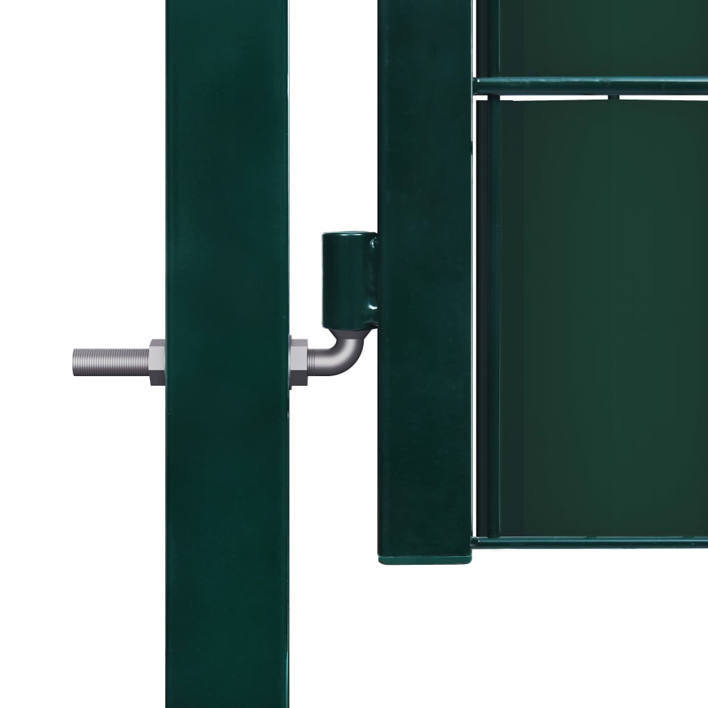 vidaXL Cancello per Recinzione in PVC e Acciaio 100x101 cm Verde