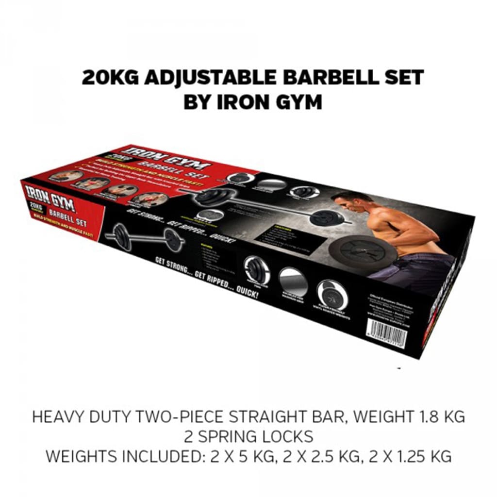 Iron Gym Set di Bilancieri Regolabili da Palestra 20 kg IRG034