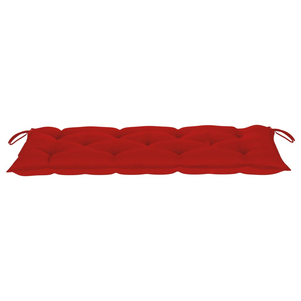 vidaXL Panca da Giardino con Cuscino Rosso 120 cm Massello di Teak