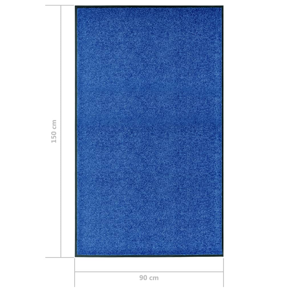 vidaXL Zerbino Lavabile Blu 90x150 cm