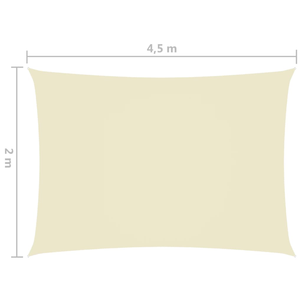 vidaXL Parasole a Vela Oxford Rettangolare 2x4,5 m Crema