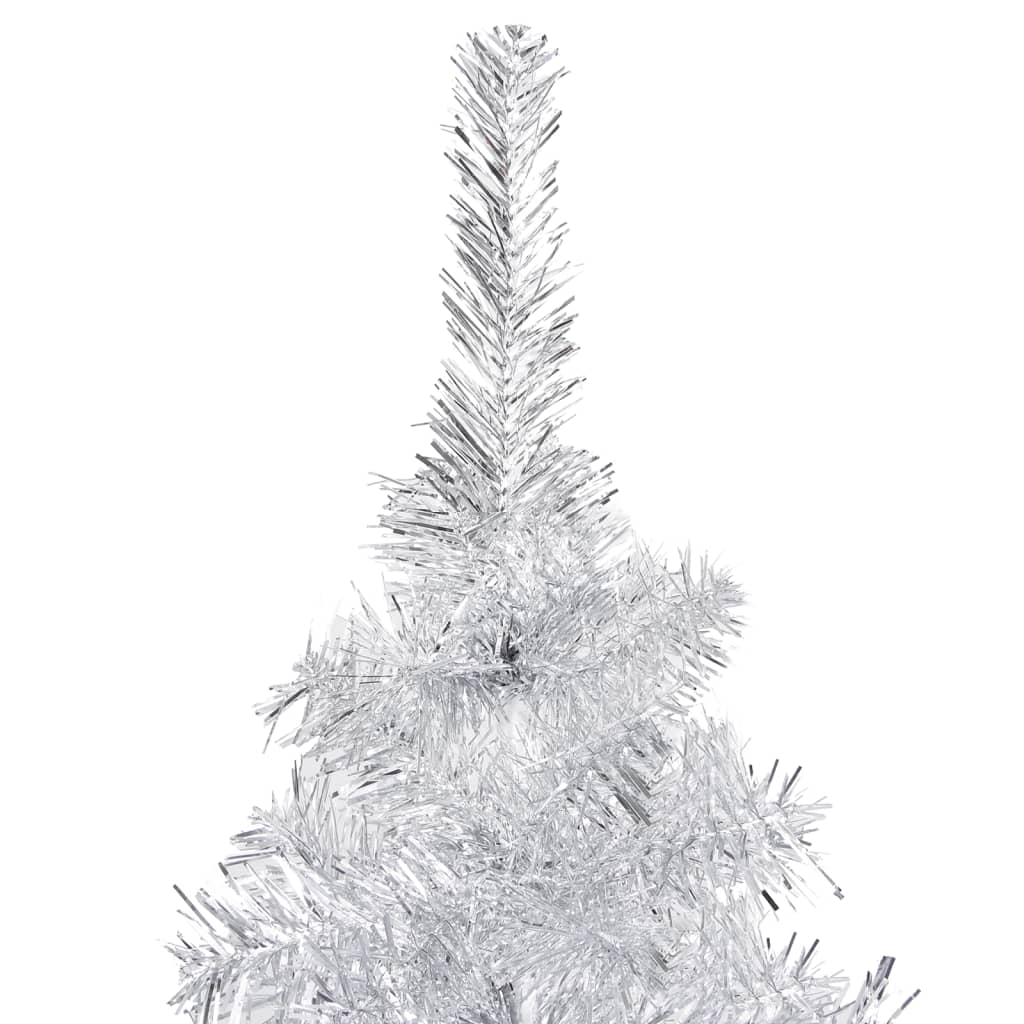 vidaXL Albero di Natale Preilluminato con Palline Argento 240 cm PET