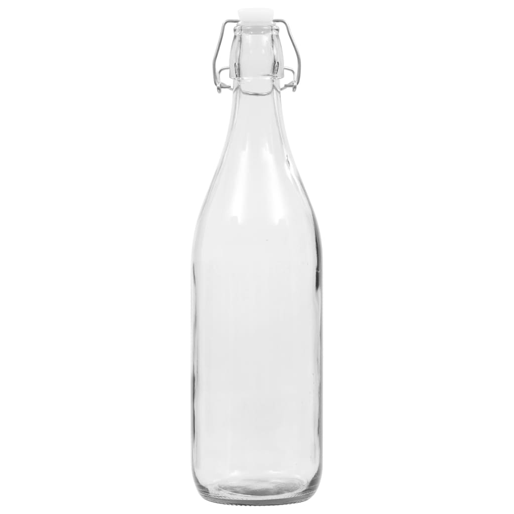 vidaXL Bottiglie in Vetro con Chiusura a Gancio 24 pz 1 L