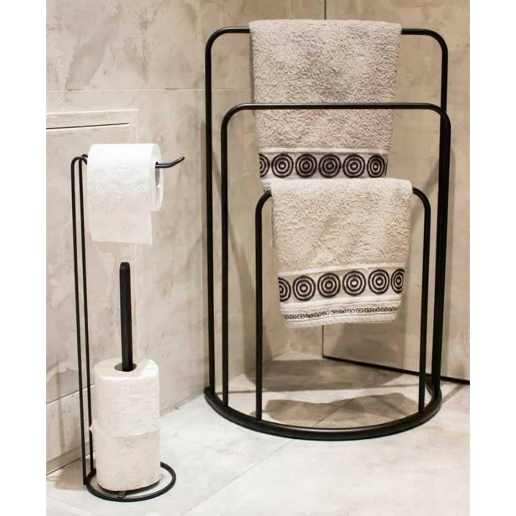 Bathroom Solutions Portasciugamani 49,5x75 cm in Metallo Nero