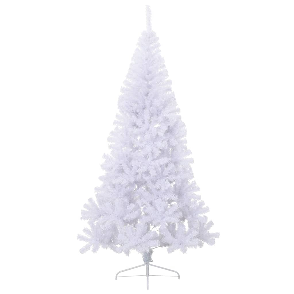 vidaXL Albero di Natale Artificiale Metà con Supporto Bianco 180cm PVC