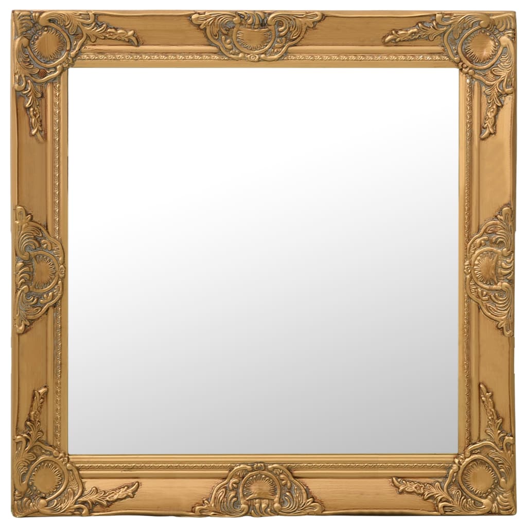 vidaXL Specchio da Parete Stile Barocco 60x60 cm Oro