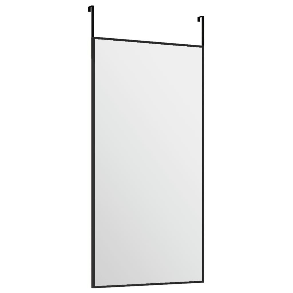 vidaXL Specchio da Porta Nero 30x60 cm Vetro e Alluminio