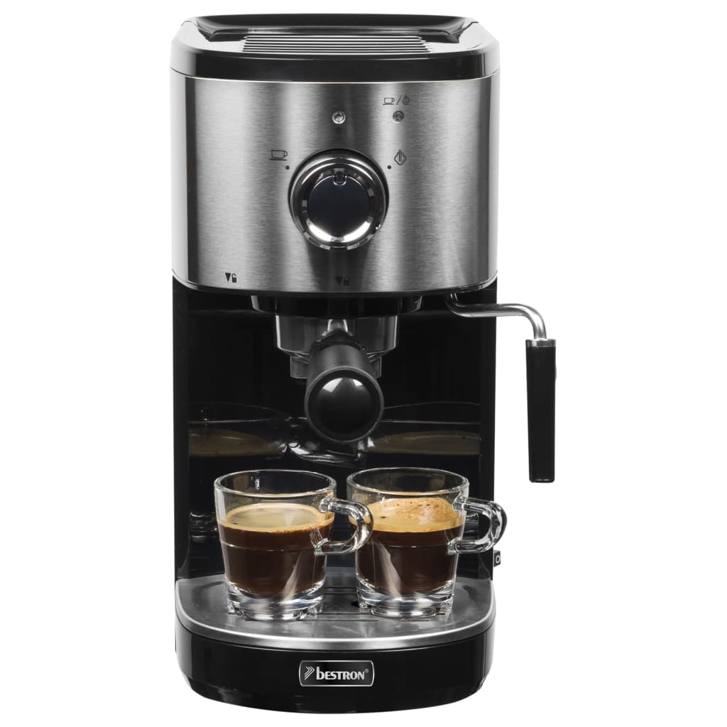 Bestron Macchina per Caffè Espresso AES800STE 1450W Acciaio Inox 1,25L
