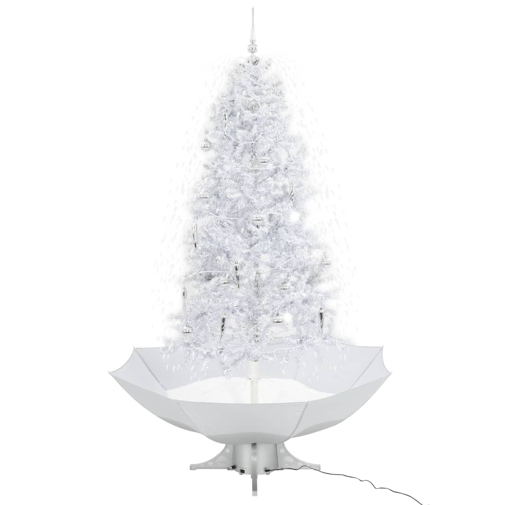 vidaXL Albero di Natale con Neve e Base a Ombrellone Bianco 190 cm