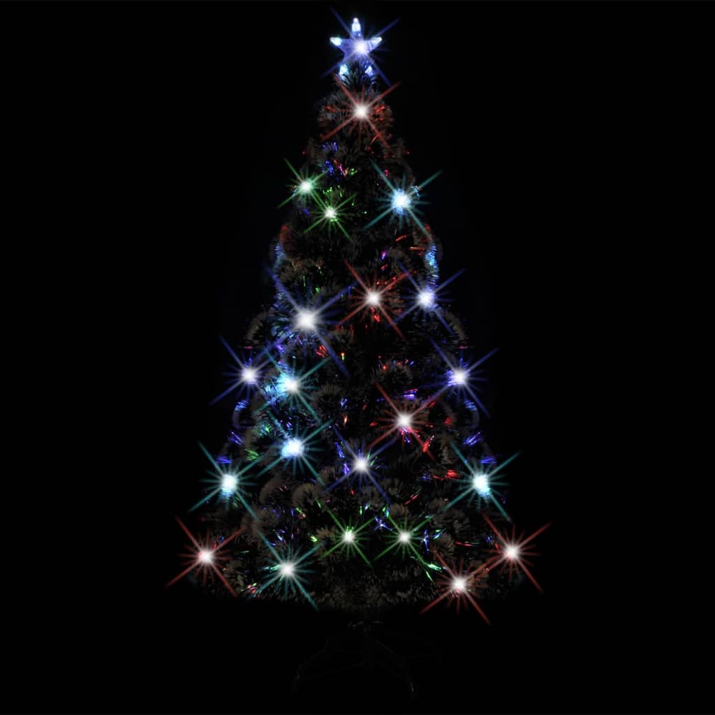 vidaXL Albero di Natale Preilluminato con Supporto 180 cm Fibra Ottica