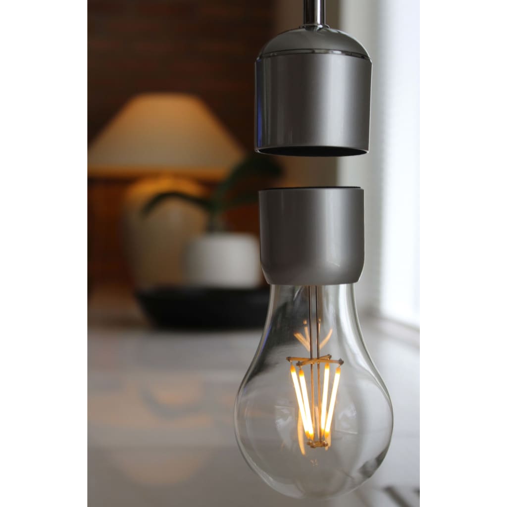 Asixxsix Lampada A Levitazione Magnetica Con Base In Legno E Ricarica Wireless, LED Luce Calda, 380 Mm