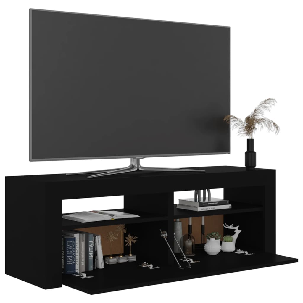 vidaXL Mobile Porta TV con Luci LED Nero 120x35x40 cm